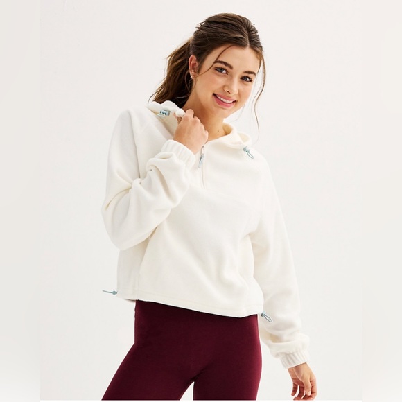 Juniors' SO® Polar Fleece Hoodie in Coconut White - Picture 1 of 7